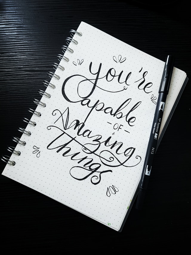 journal a journal with a phrase