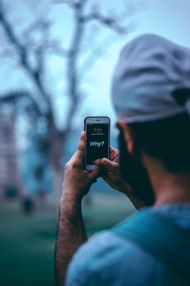 a man using a smartphone