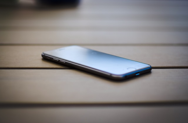 smartphone sitting on a table